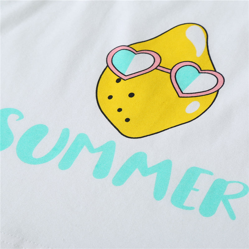 Summer Graphic Cami and Lemon Print Shorts Set