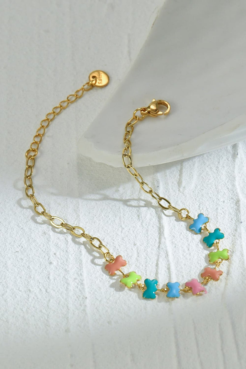 Multicolored Lobster Clasp Stainless Steel Bracelet