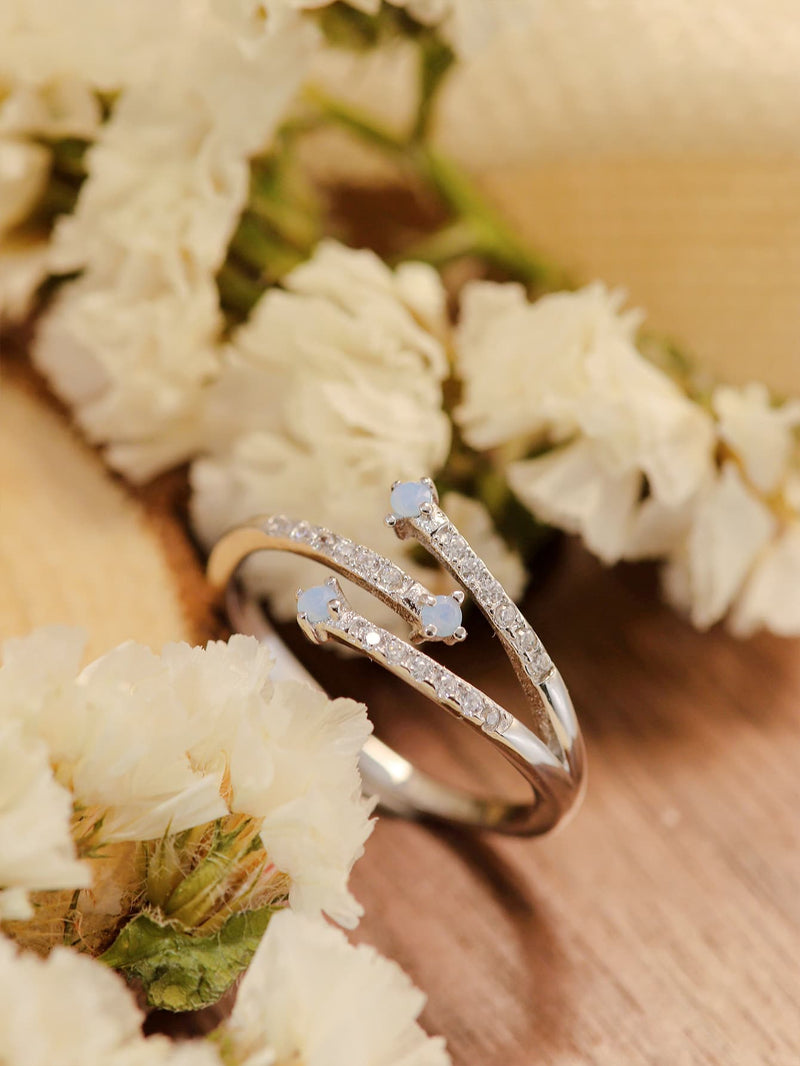 Moonstone Platinum-Plated Ring