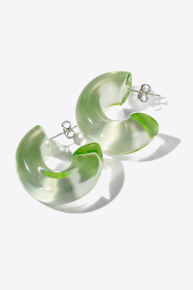 Resin C-Hoop Earrings