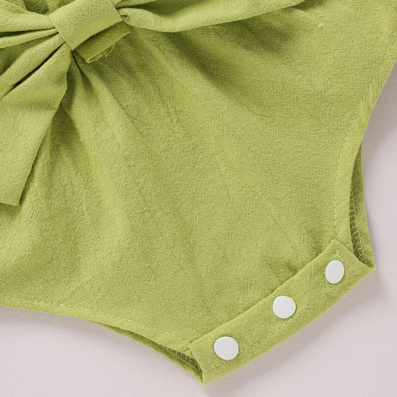 Baby Girl Bow Detail Flounce Sleeve Bodysuit