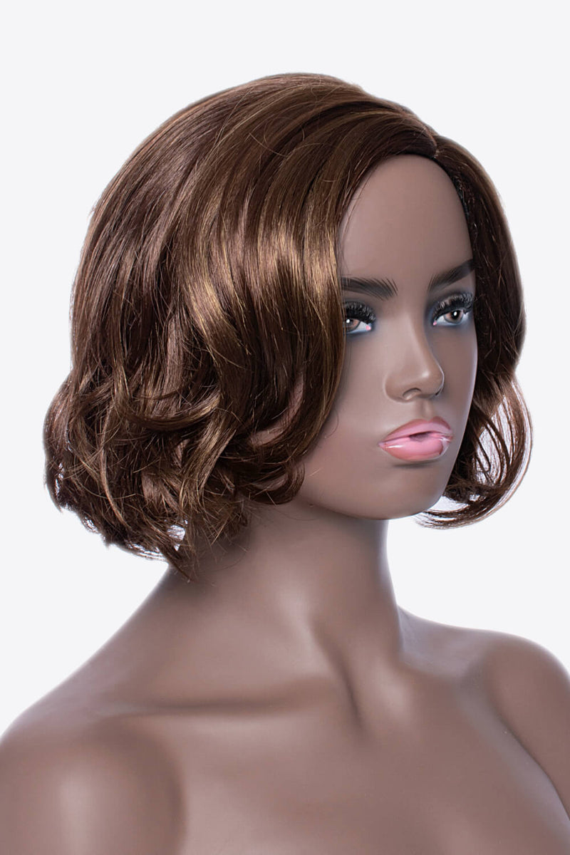 Full Machine Short Wave Bobo Wigs in Brown 10''