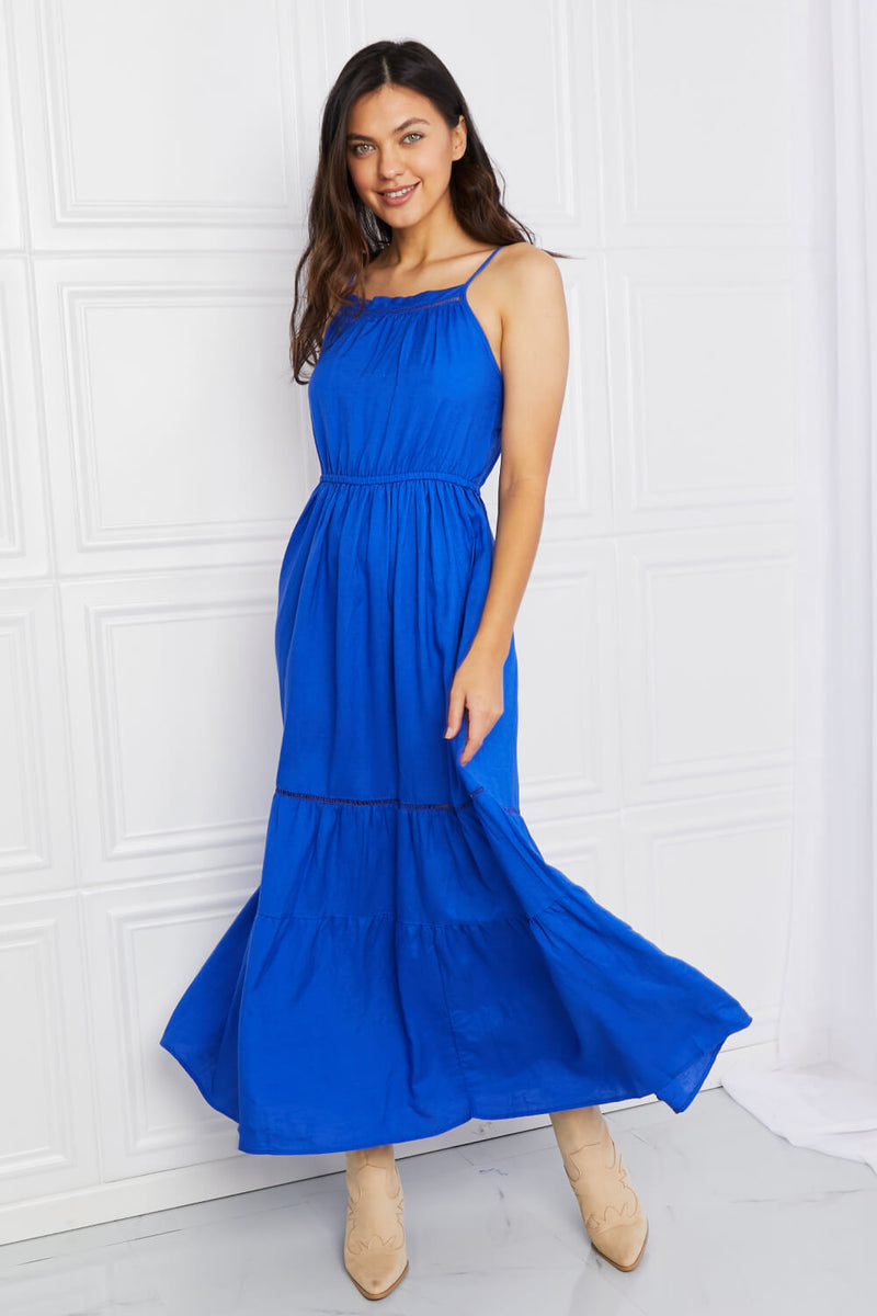 Heimish Full Size Spaghetti Strap Tiered Maxi Dress