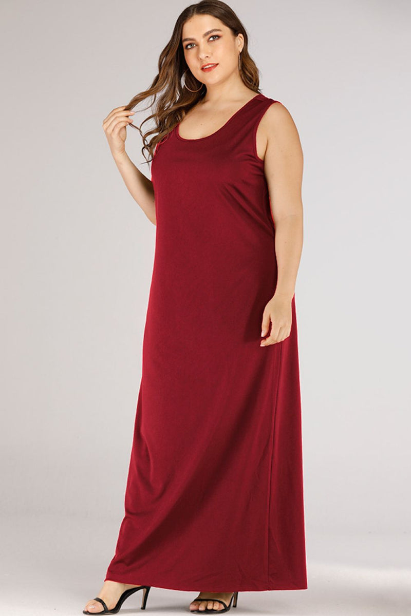 Plus Size Scoop Neck Maxi Tank Dress